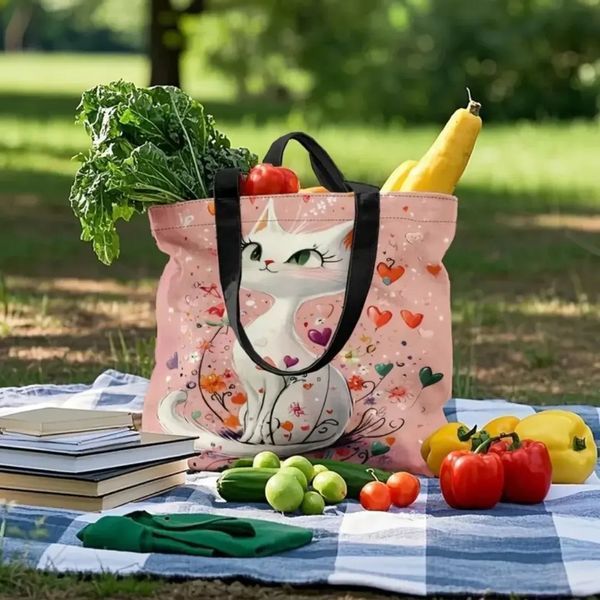 Шопер "Біла кішка в рожевому" SHOP-018 фото