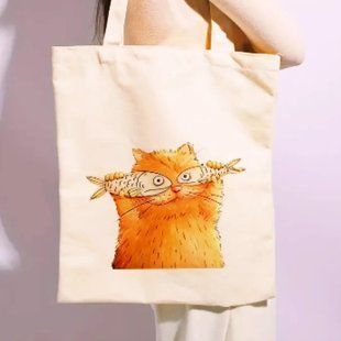 Шопер "кіт з рибками" SHOP-030 фото