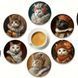 Підставки під чашки (дерево) "Королівські коти" 6шт KIT-002 фото 5
